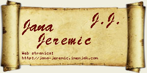 Jana Jeremić vizit kartica
